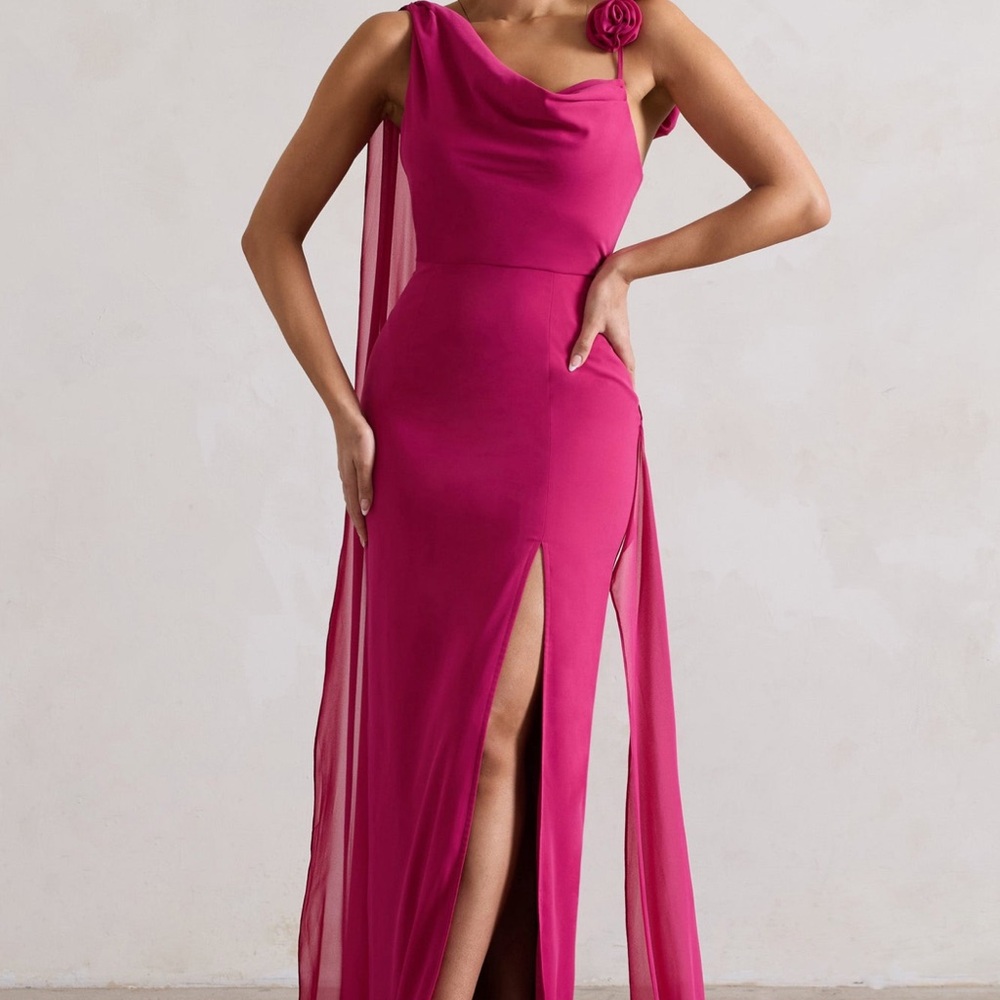 Club L London One Shoulder Pink Dress